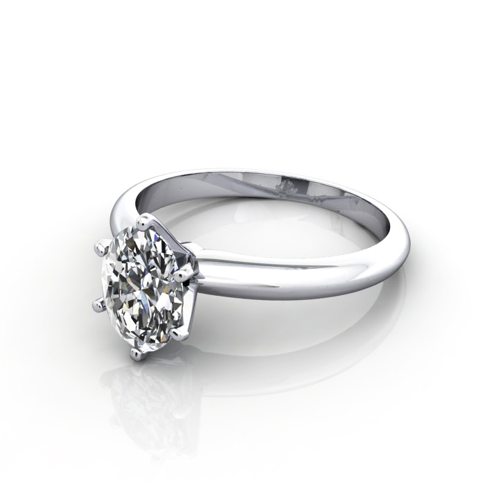 Oval Cut Solitaire Diamond Ring White Gold RS2 LF Oval Cut Solitaire Diamond Ring White Gold RS2 LF
