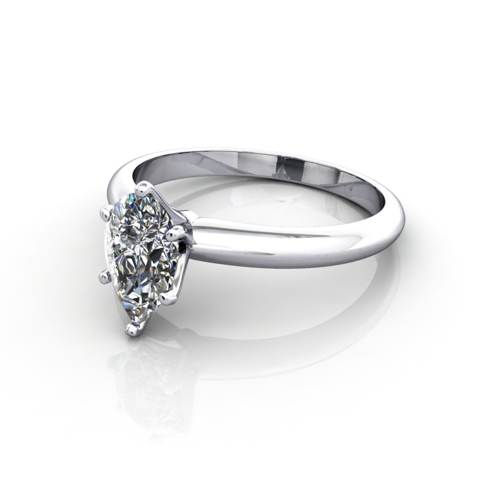 Pear Cut Solitaire Diamond Ring Platinum RS2 LF Pear Cut Solitaire Diamond Ring Platinum RS2 LF