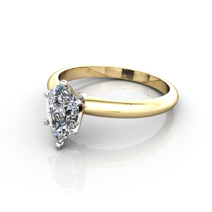 Pear Cut Solitaire Diamond Ring Yellow Gold RS2 LF Pear Cut Solitaire Diamond Ring Yellow Gold RS2 LF
