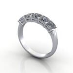 Princess Cut Anniversary Diamond Ring Platinum RA5 3D