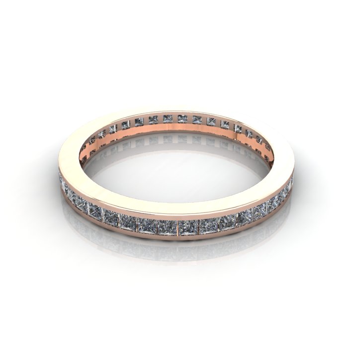 Princess Cut Eternity Diamond Ring Rose Gold RE4 LF Princess Cut Eternity Diamond Ring Rose Gold RE4 LF