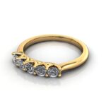 Round Brilliant Anniversary Diamond Ring Yellow Gold RA6 LF