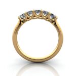 Round Brilliant Anniversary Diamond Ring Yellow Gold RA6 TF