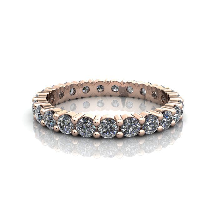 Round Brilliant Eternity Diamond Ring Rose Gold 1.50ct RE1 LF