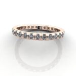 Round Brilliant Eternity Diamond Ring Rose Gold RE2 LF