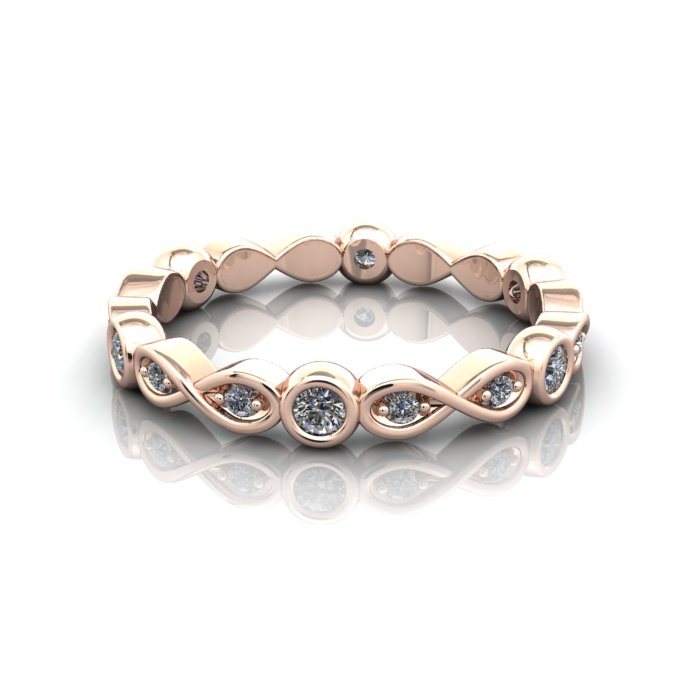 Round Brilliant Eternity Diamond Ring Rose Gold RE3 LF Round Brilliant Eternity Diamond Ring Rose Gold RE3 LF