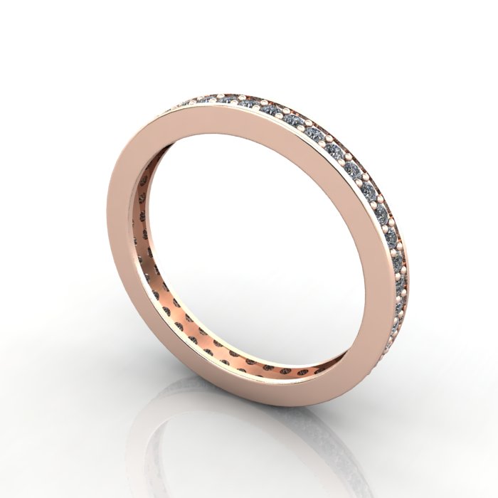 Round Brilliant Eternity Diamond Ring Rose Gold RE5 3D Round Brilliant Eternity Diamond Ring Rose Gold RE5 3D