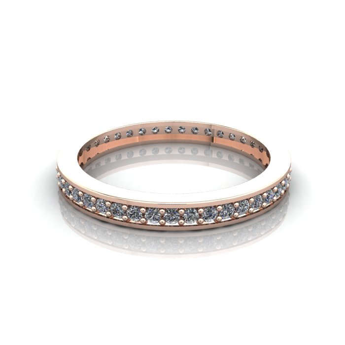 Round Brilliant Eternity Diamond Ring Rose Gold RE5 LF Round Brilliant Eternity Diamond Ring Rose Gold RE5 LF