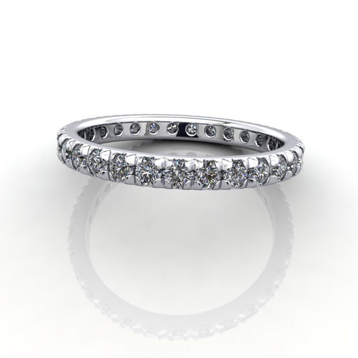 Round Brilliant Eternity Diamond Ring White Gold RE2 LF