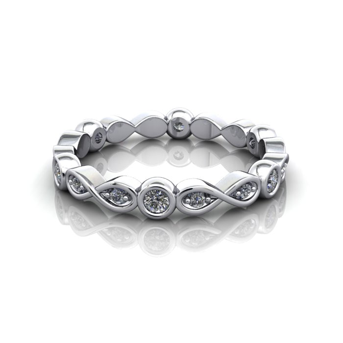 Round Brilliant Eternity Diamond Ring White Gold RE3 LF Round Brilliant Eternity Diamond Ring White Gold RE3 LF