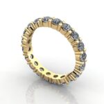 Round Brilliant Eternity Diamond Ring Yellow Gold 2.00ct RE1 3D