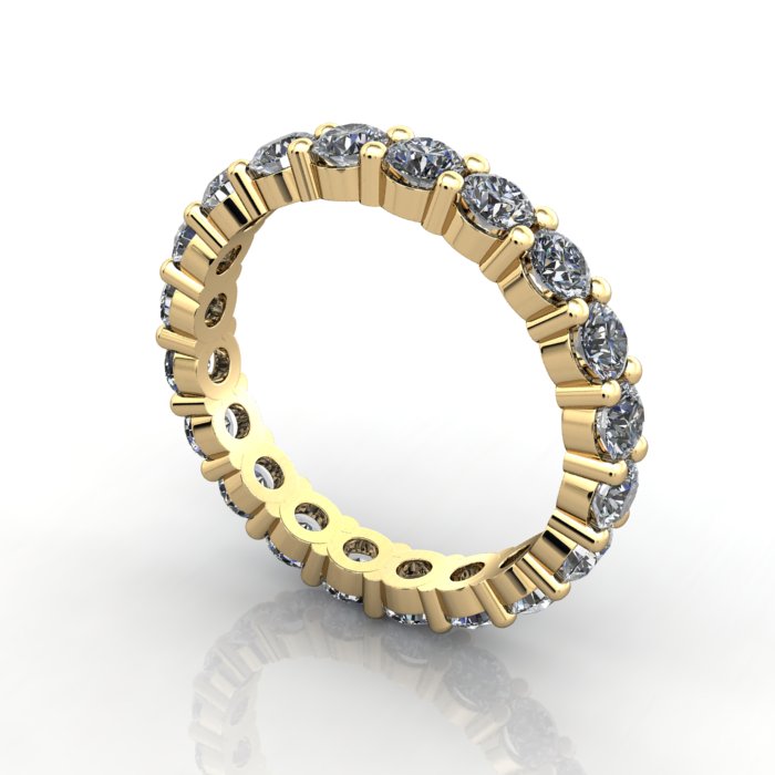 Round Brilliant Eternity Diamond Ring Yellow Gold 2.00ct RE1 3D