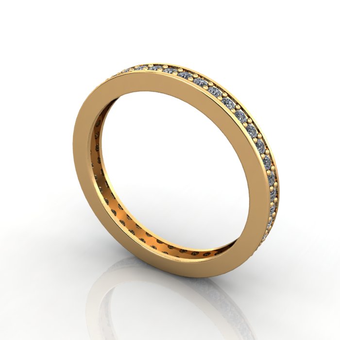 Round Brilliant Eternity Diamond Ring Yellow Gold RE5 3D Round Brilliant Eternity Diamond Ring Yellow Gold RE5 3D