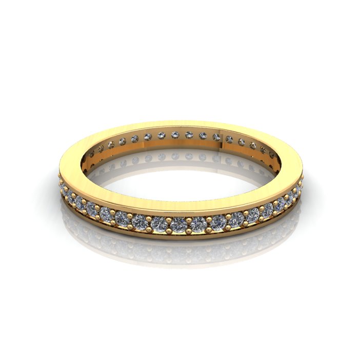 Round Brilliant Eternity Diamond Ring Yellow Gold RE5 LF Round Brilliant Eternity Diamond Ring Yellow Gold RE5 LF