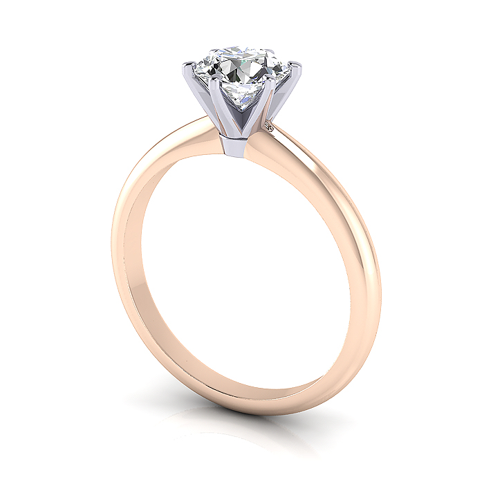 Round Brilliant Solitaire Diamond Ring Rose Gold RS2 3D Round Brilliant Solitaire Diamond Ring Rose Gold RS2 3D