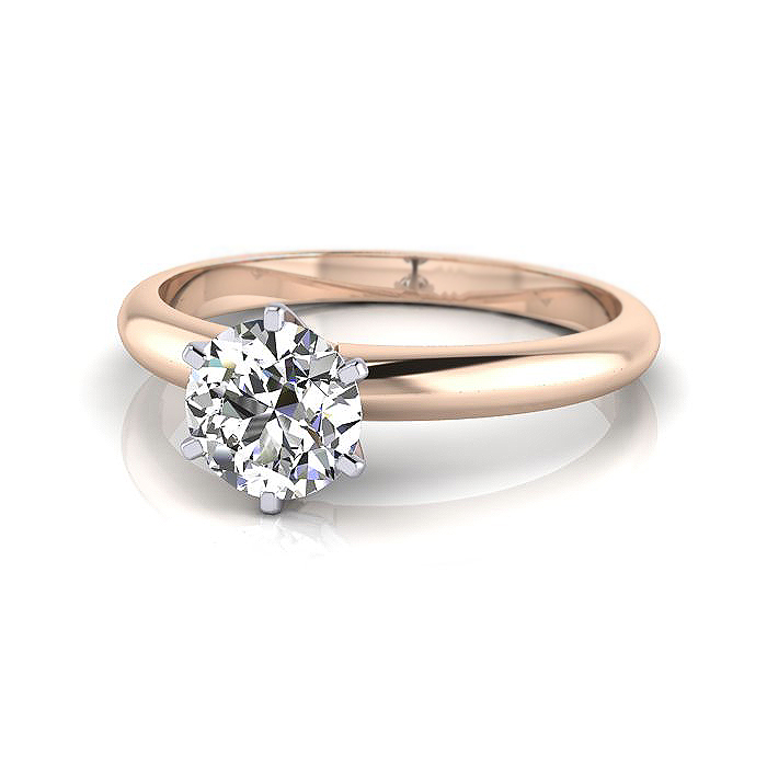 Round Brilliant Solitaire Diamond Ring Rose Gold RS2 LF Round Brilliant Solitaire Diamond Ring Rose Gold RS2 LF