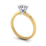 Round Brilliant Solitaire Diamond Ring Yellow Gold RS2 3D