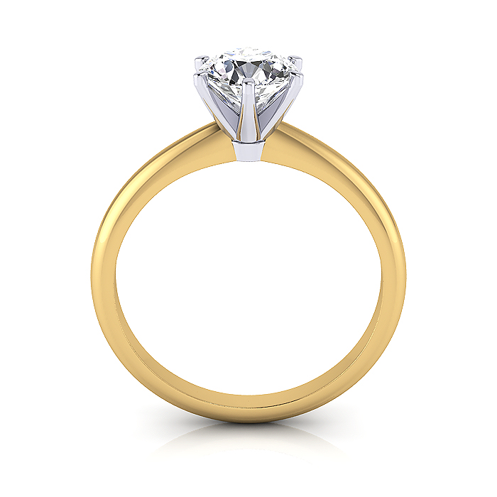 Round Brilliant Solitaire Diamond Ring Yellow Gold RS2 TF