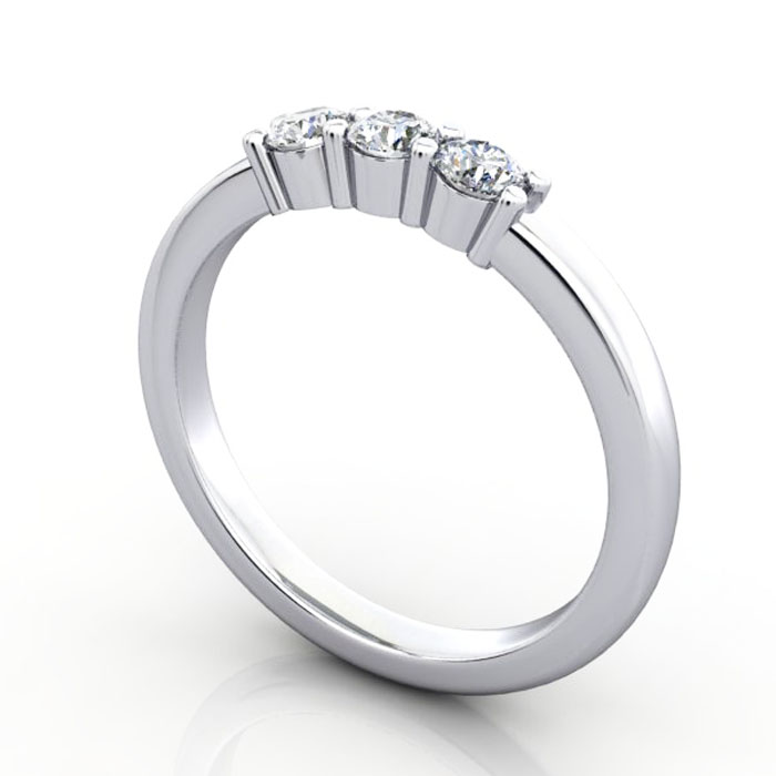 Thumb Round Brilliant Anniversary Diamond Ring Platinum RA7 3D