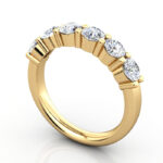 Thumb Round Brilliant Anniversary Diamond Ring Yellow Gold RA2 3D