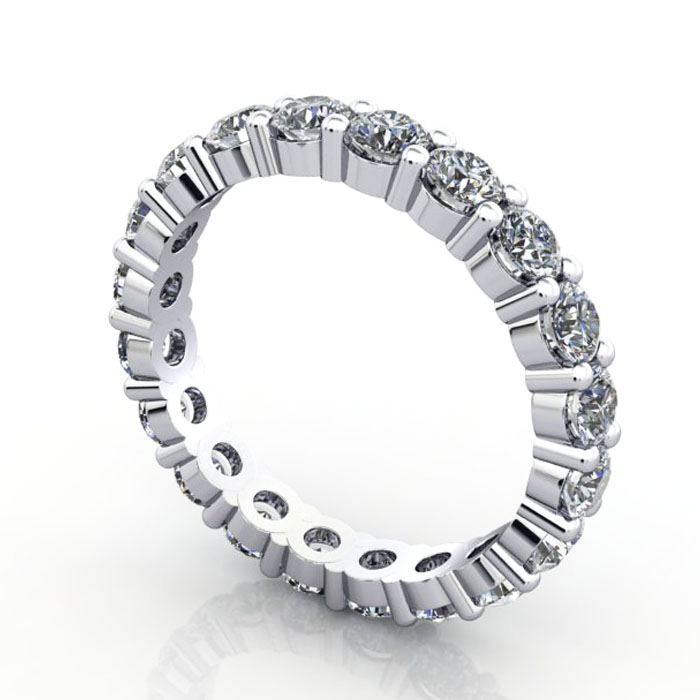 Thumb Round Brilliant Eternity Diamond Ring Platinum 2.00ct RE1 3D