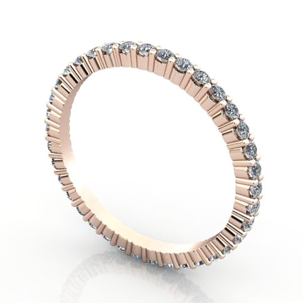 Thumb Round Brilliant Eternity Diamond Ring Rose Gold 0.50ct RE1 3D