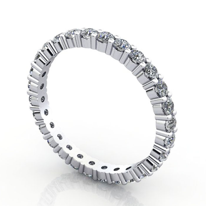 Thumb Round Brilliant Eternity Diamond Ring White Gold 1.00ct RE1 3D