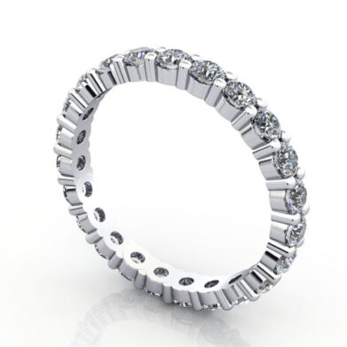 Thumb Round Brilliant Eternity Diamond Ring White Gold 1.50ct RE1 3D
