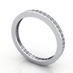 Thumb Round Brilliant Eternity Diamond Ring White Gold RE5 3D