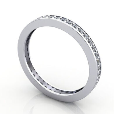 Thumb Round Brilliant Eternity Diamond Ring White Gold RE5 3D
