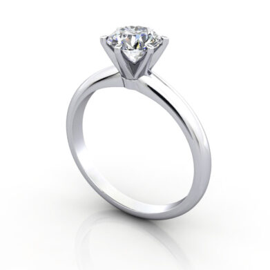 Thumb Round Brilliant Solitaire Diamond Ring Platinum RS2 3D