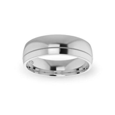 Platinum Gents Single Groove Wedding Ring
