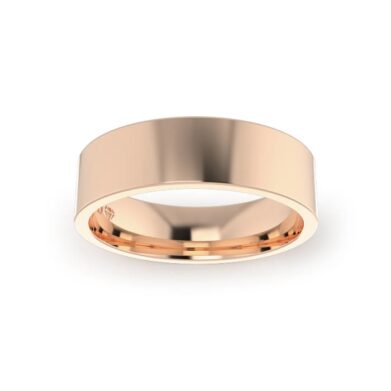 Rose Gold Gents Flat Wedding Ring