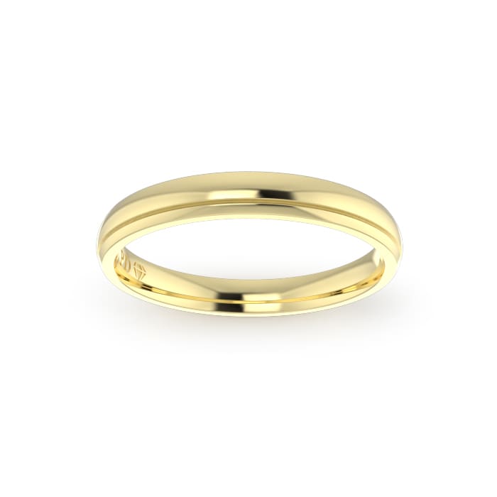 Yellow Gold Gents Single Groove Wedding Ring - Image 4