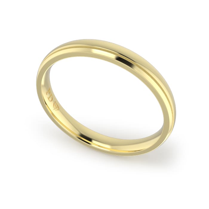 Yellow Gold Gents Single Groove Wedding Ring - Image 21
