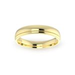 Yellow Gold Gents Single Groove Wedding Ring - Thumbnail Image 3