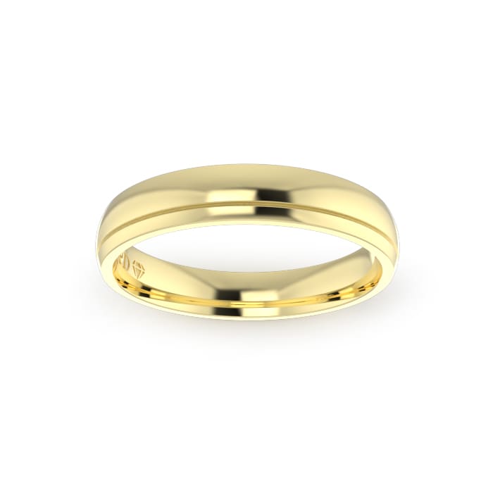 Yellow Gold Gents Single Groove Wedding Ring - Image 3