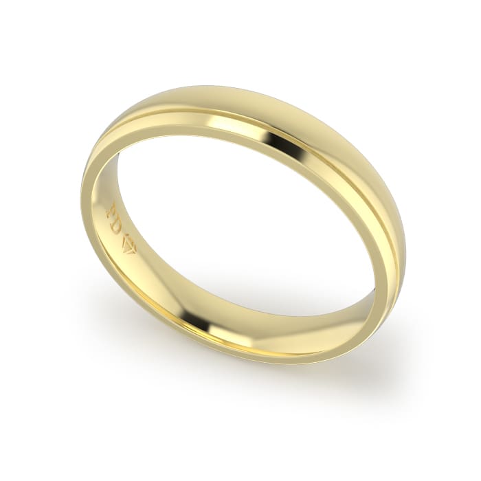 Yellow Gold Gents Single Groove Wedding Ring - Image 19