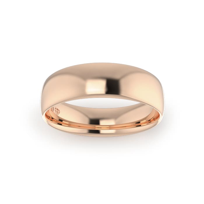 Rose Gold Gents Ellipse Wedding Ring - Image 1