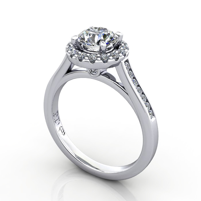 Round Brilliant Halo Diamond Ring Platinum RH4 - Image 1