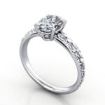 Oval Cut Vintage Diamond Ring Platinum RV1 - Thumbnail Image 1