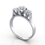 Round Brilliant Vintage Diamond Ring Platinum RV4 - Thumbnail Image 1