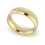 Yellow Gold Gents Single Groove Wedding Ring - Thumbnail Image 9