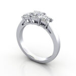 Princess Cut Trilogy Diamond Ring Platinum RT10 - Thumbnail Image 1