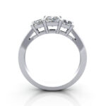 Princess Cut Trilogy Diamond Ring Platinum RT10 - Thumbnail Image 5