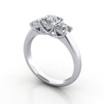 Princess Cut Trilogy Diamond Ring Platinum RT5 - Thumbnail Image 1