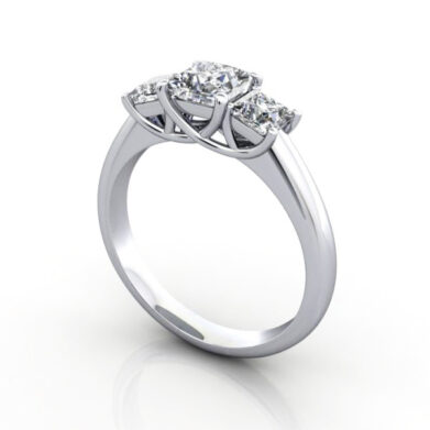 Princess Cut Trilogy Diamond Ring Platinum RT5