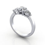 Oval Cut Trilogy Diamond Ring Platinum RT7 - Thumbnail Image 1