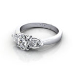 Oval Cut Trilogy Diamond Ring Platinum RT7 - Thumbnail Image 3