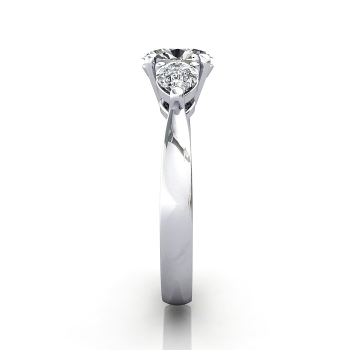 Oval Cut Trilogy Diamond Ring Platinum RT7 - Image 4